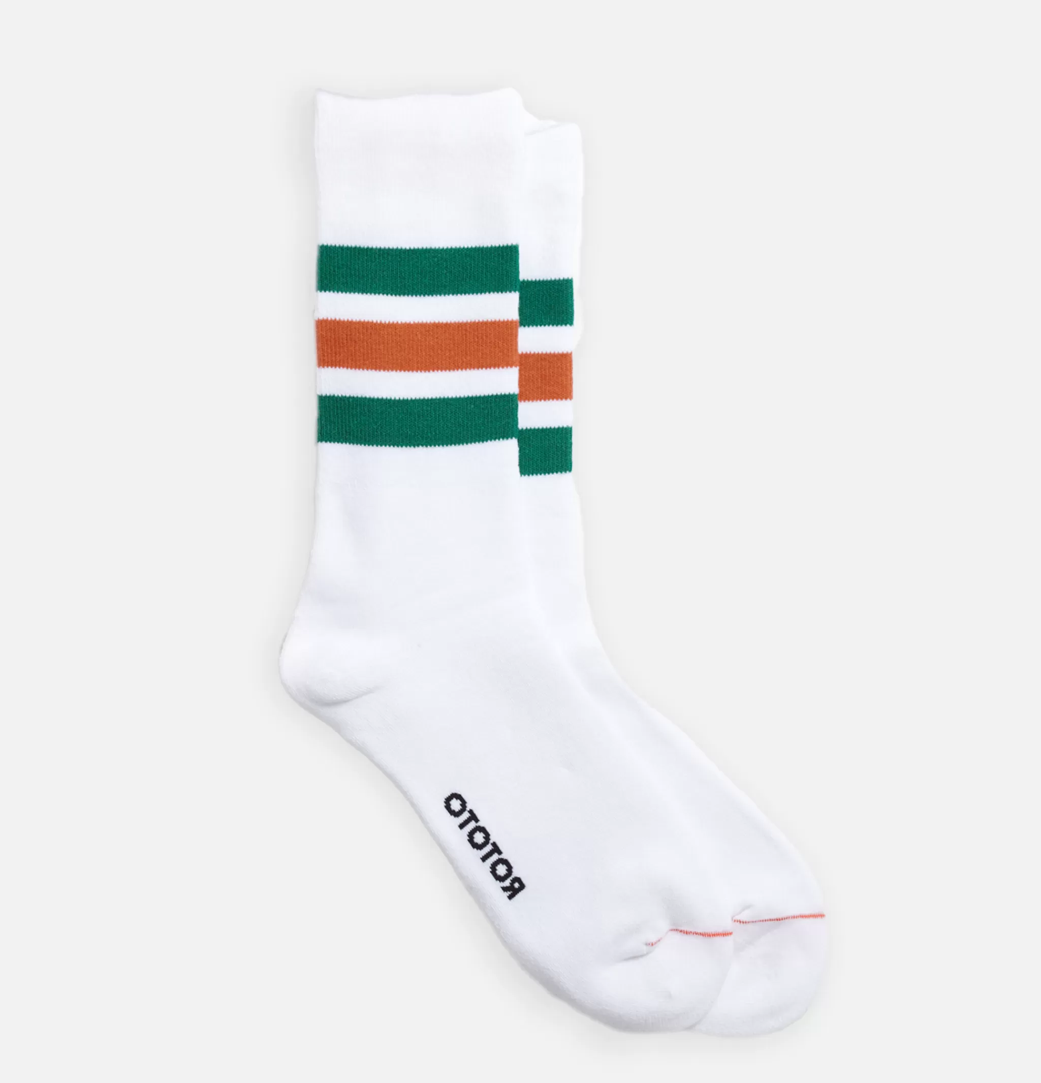 ROTOTO Autres | Chaussettes | Chaussettes Fine Pile Striped Crew Vertes