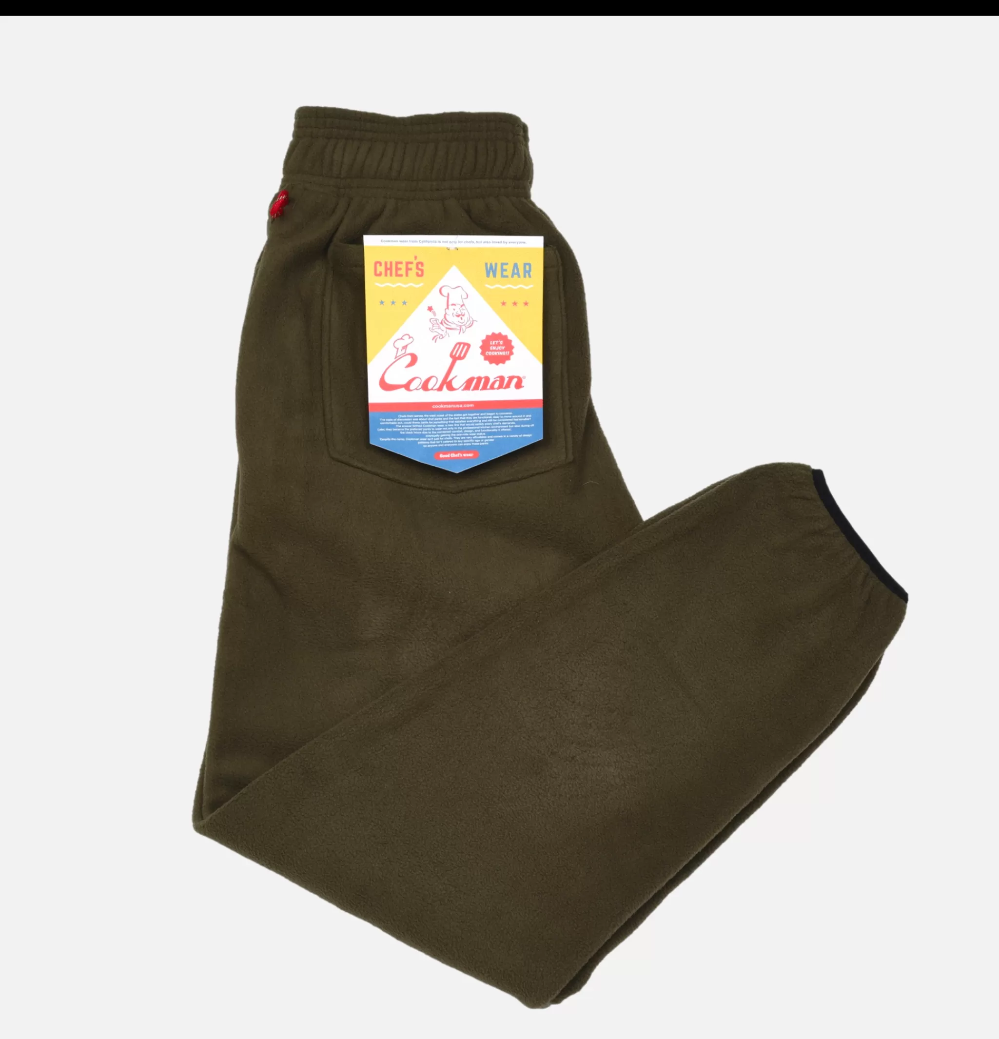 COOKMAN Work Pants | Chef Pant Fleece Olive Green