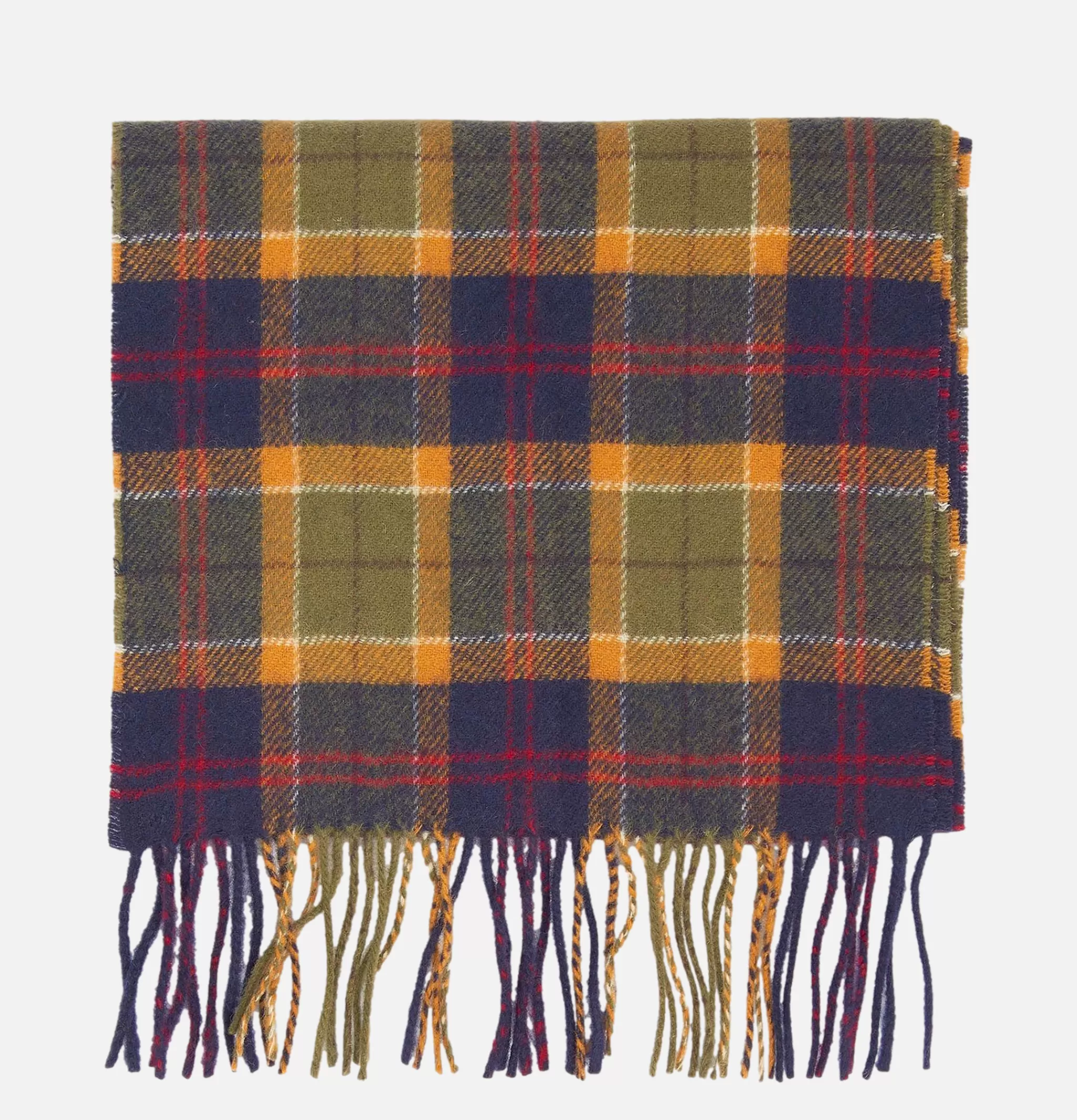 BARBOUR Gants • Bonnets • Echarpes | Echarpe Tartan Lambswool Navy Green Ocre