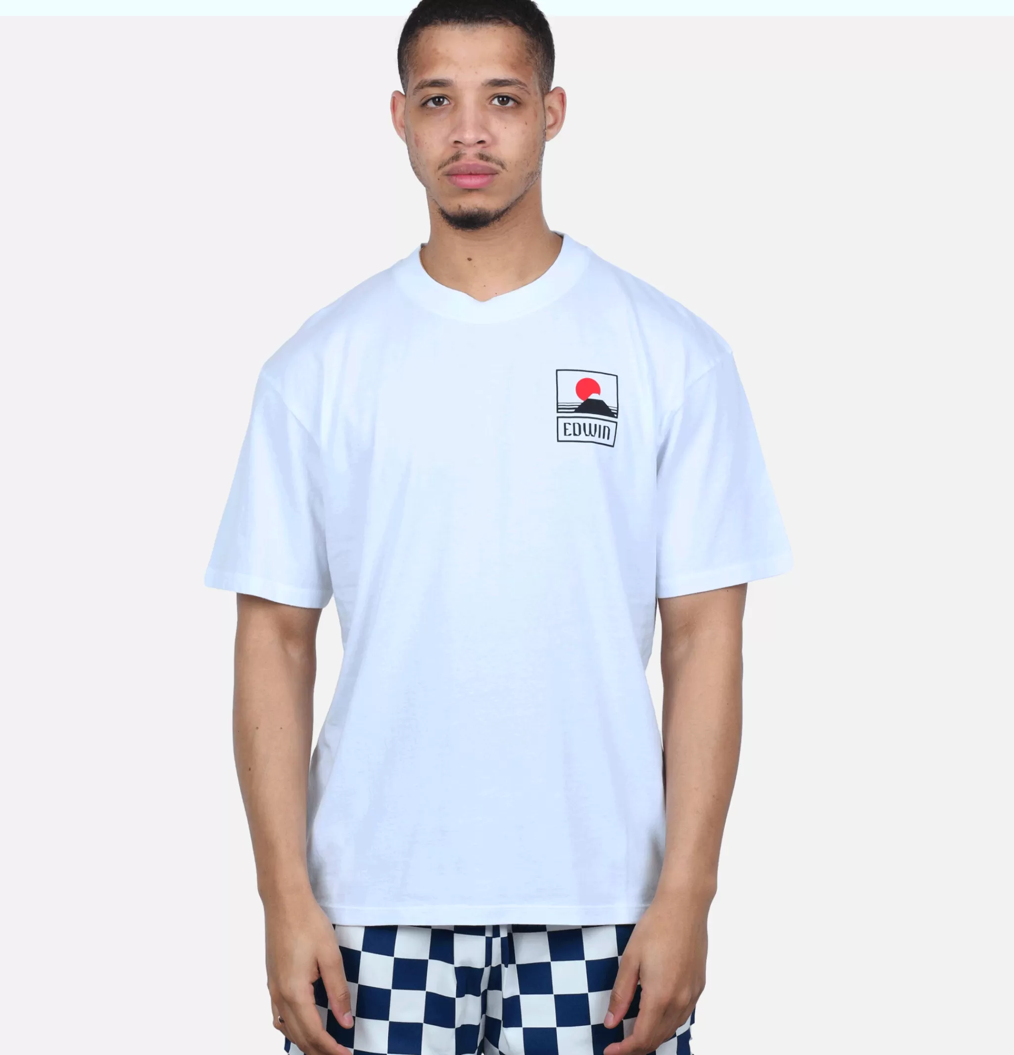 EDWIN T-shirts | Sunset On Mt Fuji Tee White