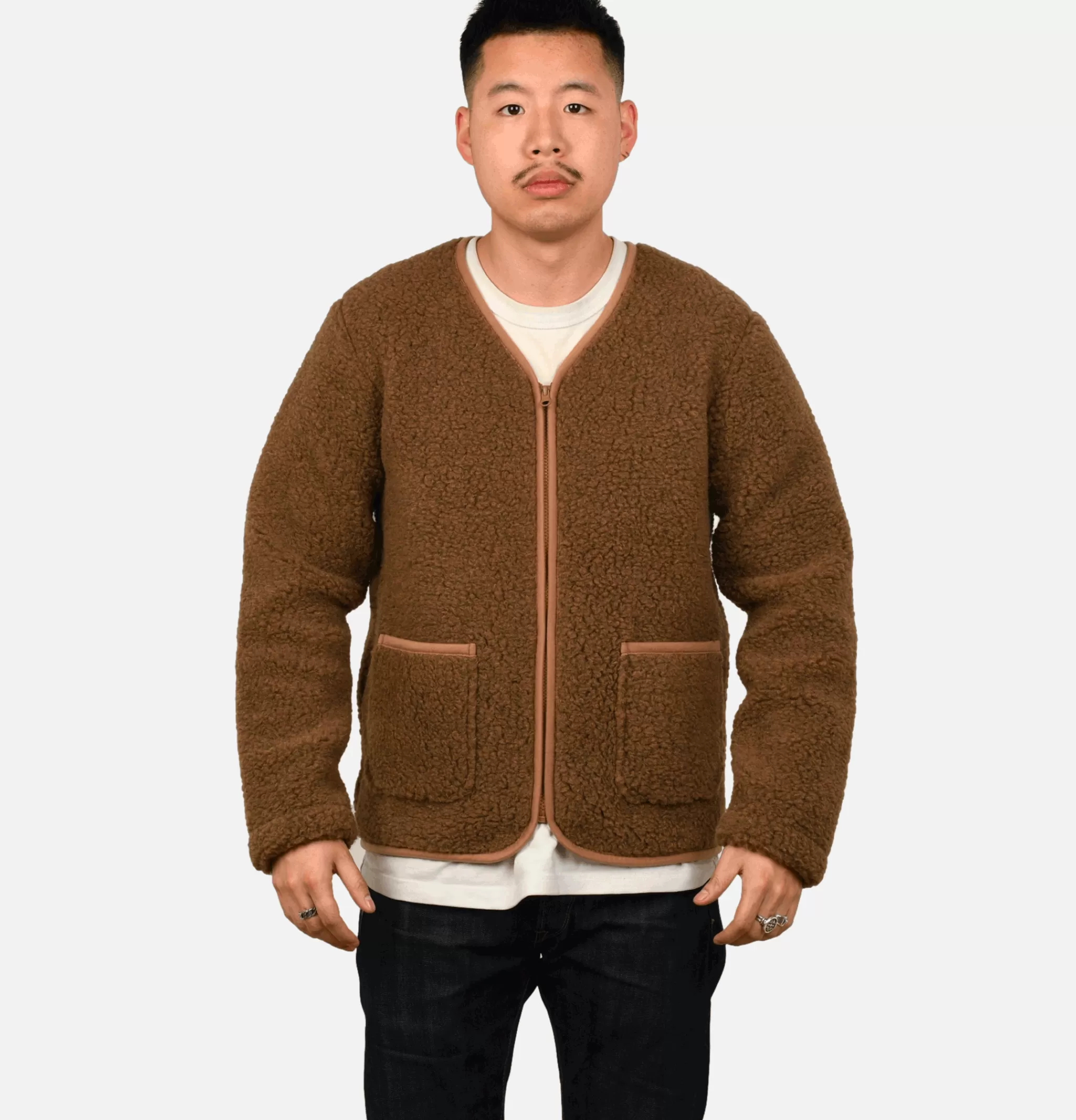 COLDBREAKER Sweats & Polaires | Zip Up Vee Cardigan Bark