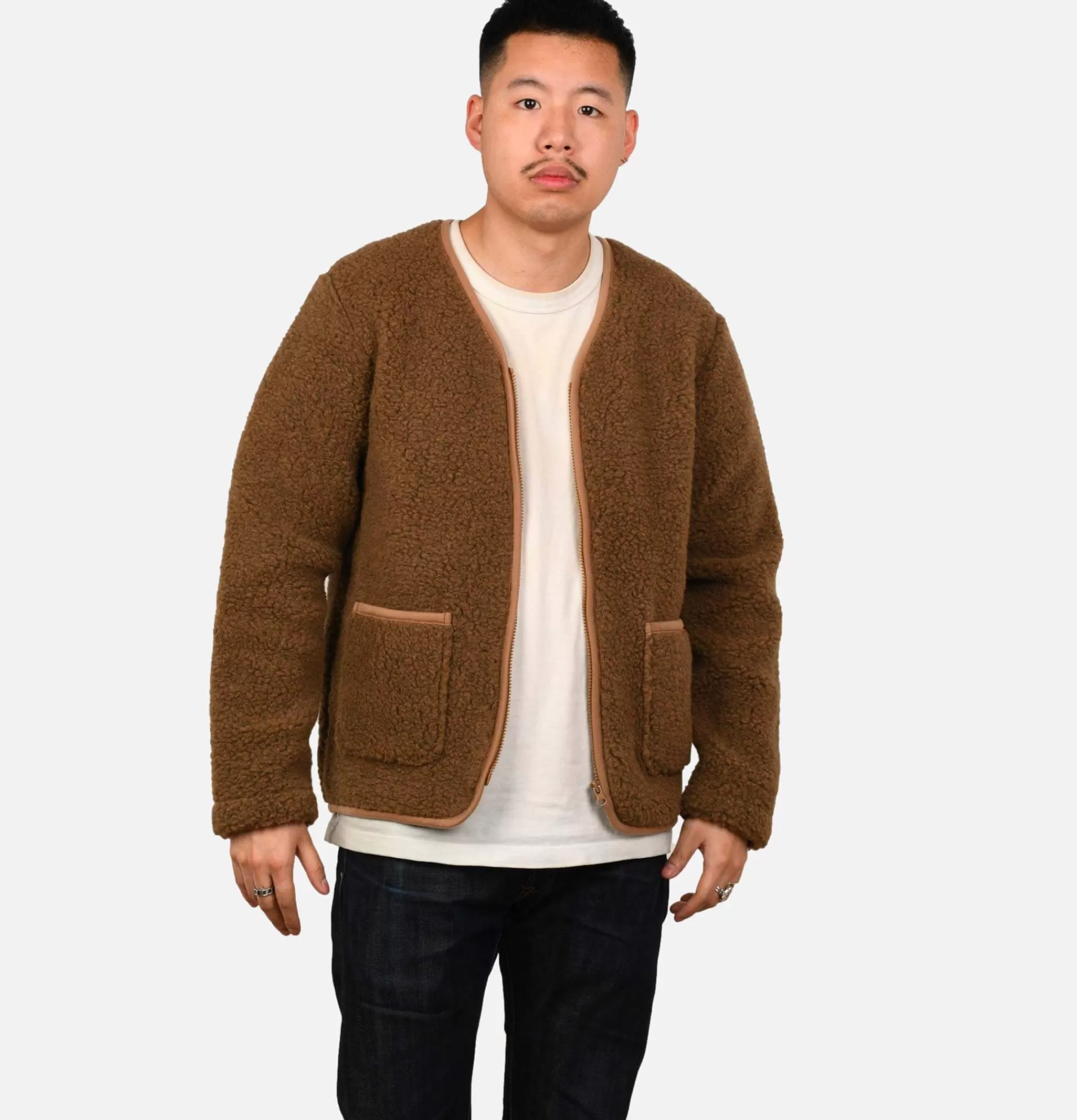 COLDBREAKER Sweats & Polaires | Zip Up Vee Cardigan Bark